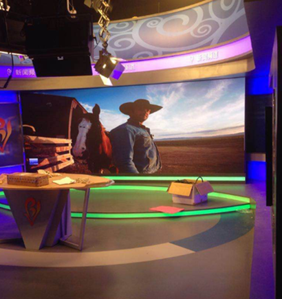 山東淄博電視臺室內全彩屏