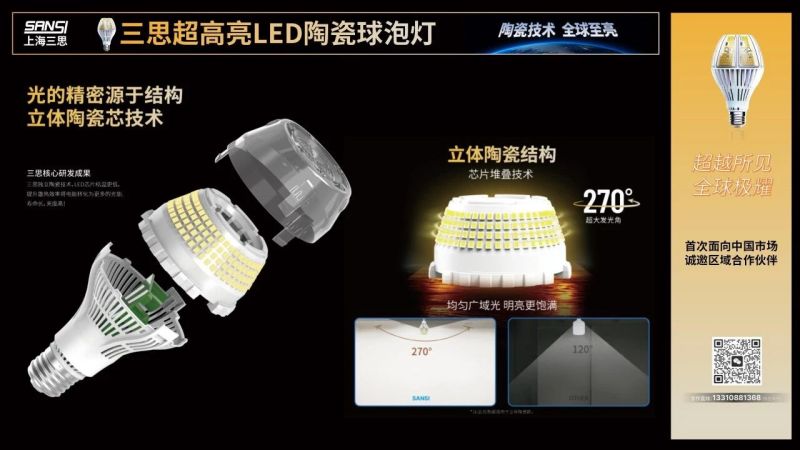 超越所見,三思,重磅發(fā)布,10000流明,A21,陶瓷球泡,高端光源,“陶瓷芯”,填補全球市場空白