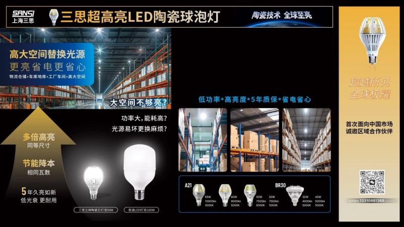 超越所見,三思,重磅發(fā)布,10000流明,A21,陶瓷球泡,高端光源,“陶瓷芯”,填補全球市場空白